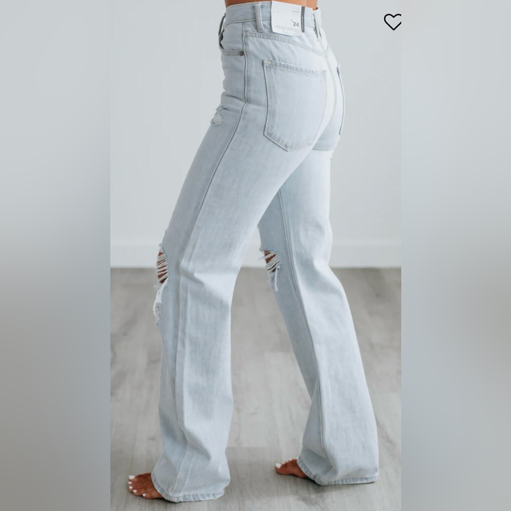 KanCan Light Blue High-Rise Distressed Flare Jeans - Picture 2 of 6